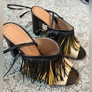 Alexa Wagner Open Back Ankle Strap Heel with Tassels Size 37